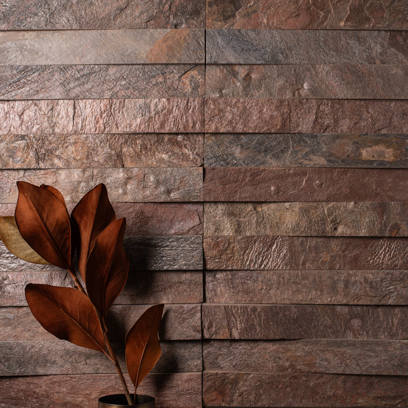 Carrelage mural en quartzite bruni 2 po x 12 po Stone Wedge
