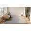 Tapis ivoire en laine noué à la main à texture géométrique moderne et subtil-616704282