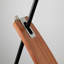 Lampe sur pied Mid-Century moderne en bois de noyer et lin noir