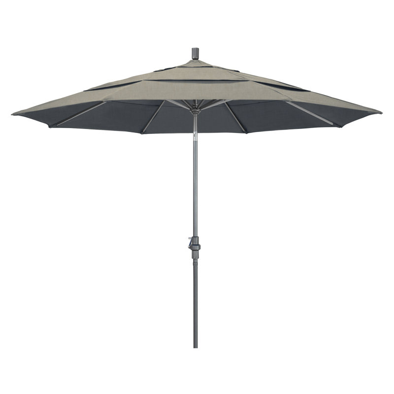 Parasol de marché Broadmeade octogonal Sunbrella, Sunbrella® à tissage uni palette colombe, Gris martelé