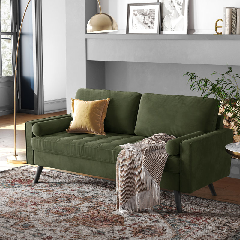 Brumback 70" Velvet Square Arm Sofa