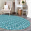 Tapis bleu / blanc en chenille / polyester tissé à la machine Briehn-2075127006
