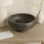 Bol rond rond en terre cuite texturée pour décoration intérieure - Bol décoratif moderne pour table ou tablette - 14 po, noir