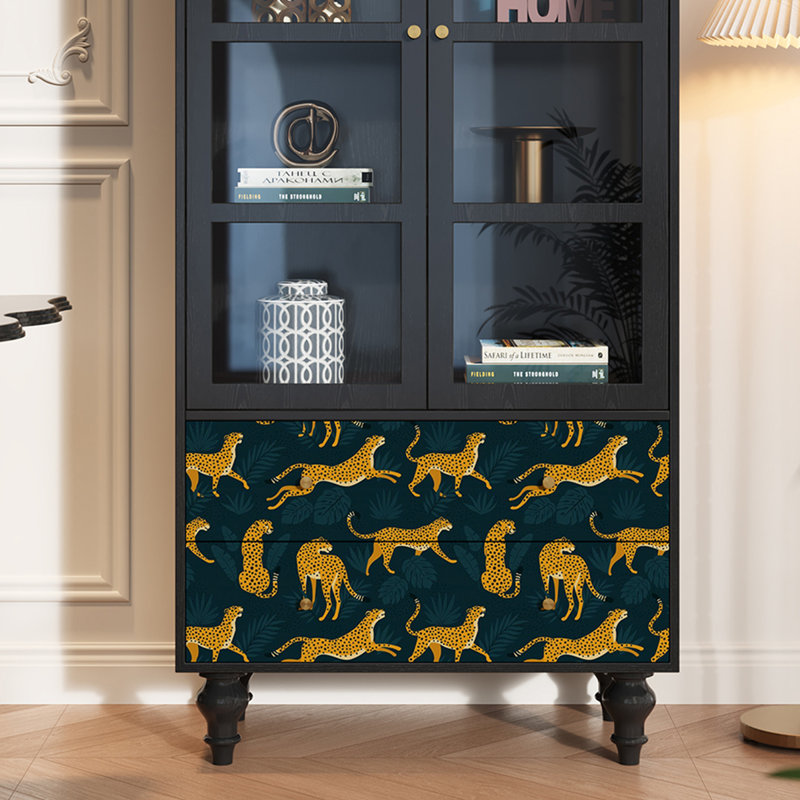 Vitrine en bois massif Vintage