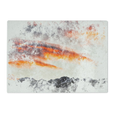 Tempered Glass Covered with Clouds Chopping Board