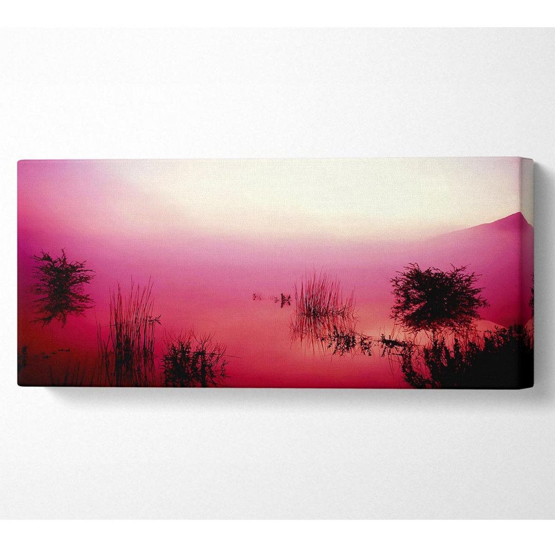 Pink Misty Lake - Kunstdrucke auf Segeltuch