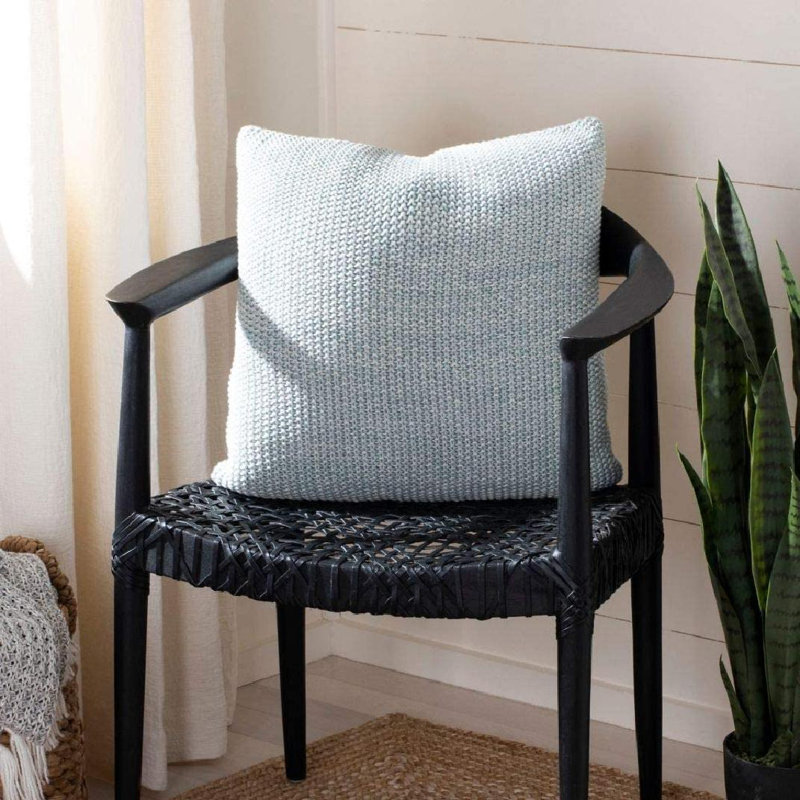 Housse et insert d'oreiller en tricot de coton carré