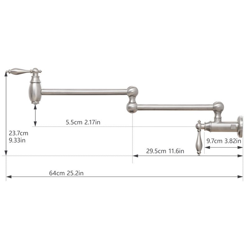 Degree Rotation Brass Pot Filler Wall Mount Commercial Kitchen Faucet For Coffee Machines