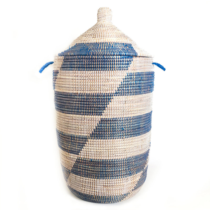 Senegalese Hand Woven Laundry Hamper with Handles