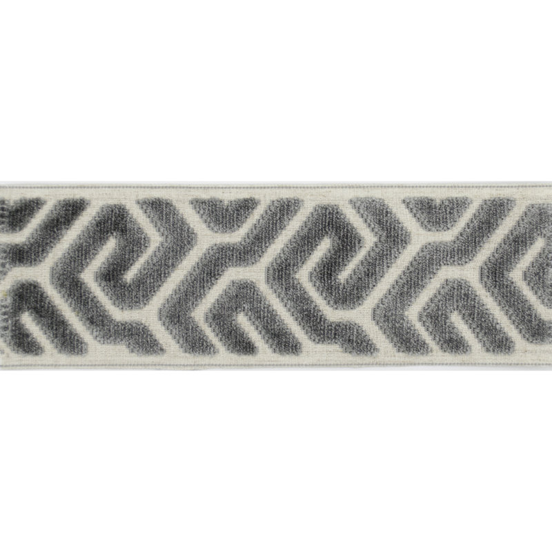 Tissu large en velours, gris