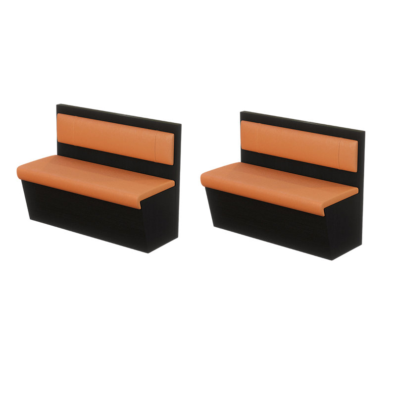 Banc rembourré en similicuir Modern, Orange