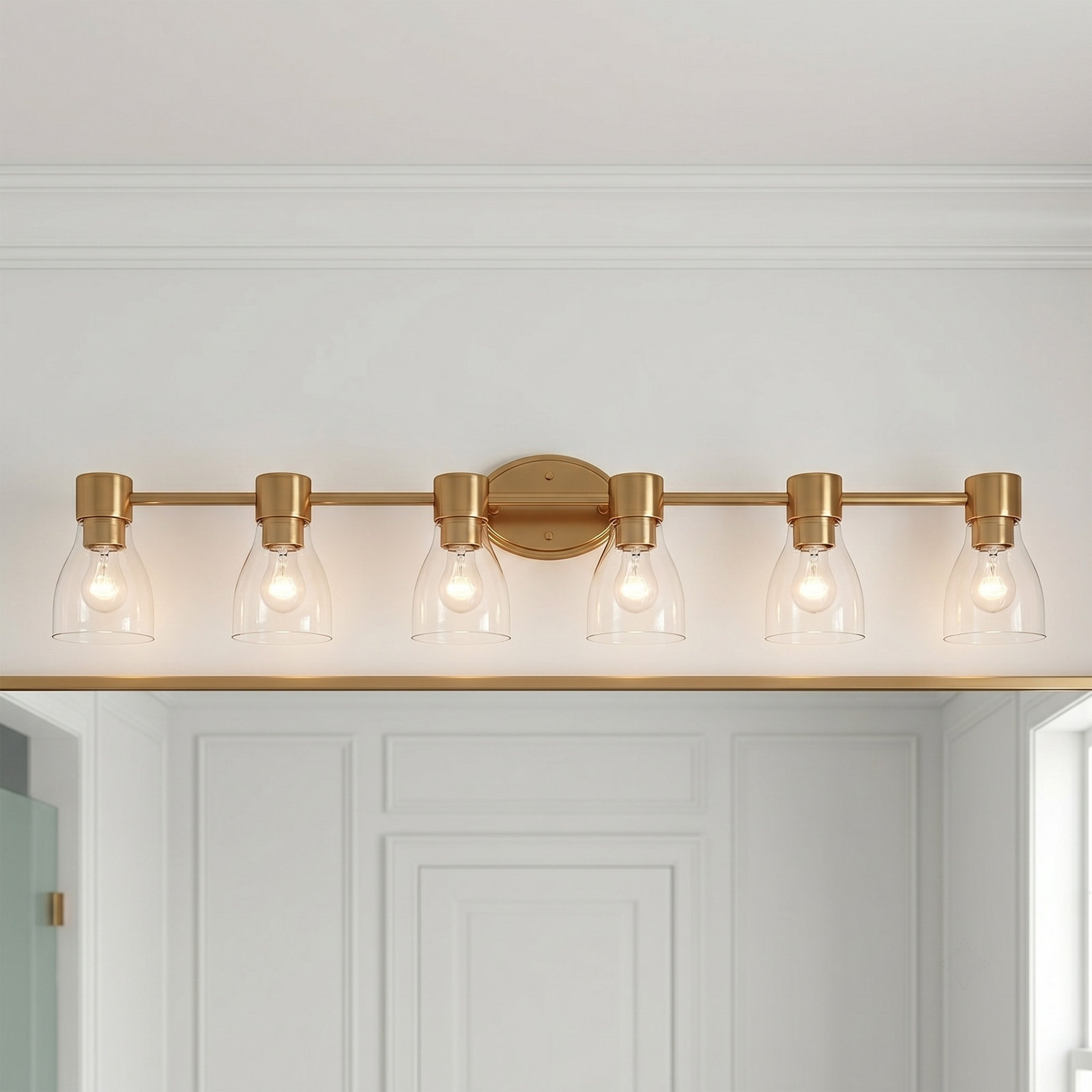 Jessa Dimmable Vanity Light, Brushed Brass, 6