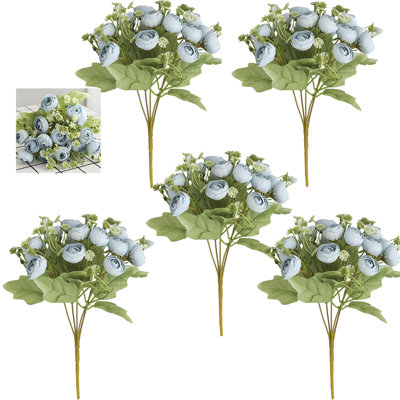 5 paquet de fleurs de pivoines artificielles, fleurs de soie, bouquet d'hortensias, décoration de table pour la maison, bouquet de roses réutilisables pour le mariage de la fête des Mères