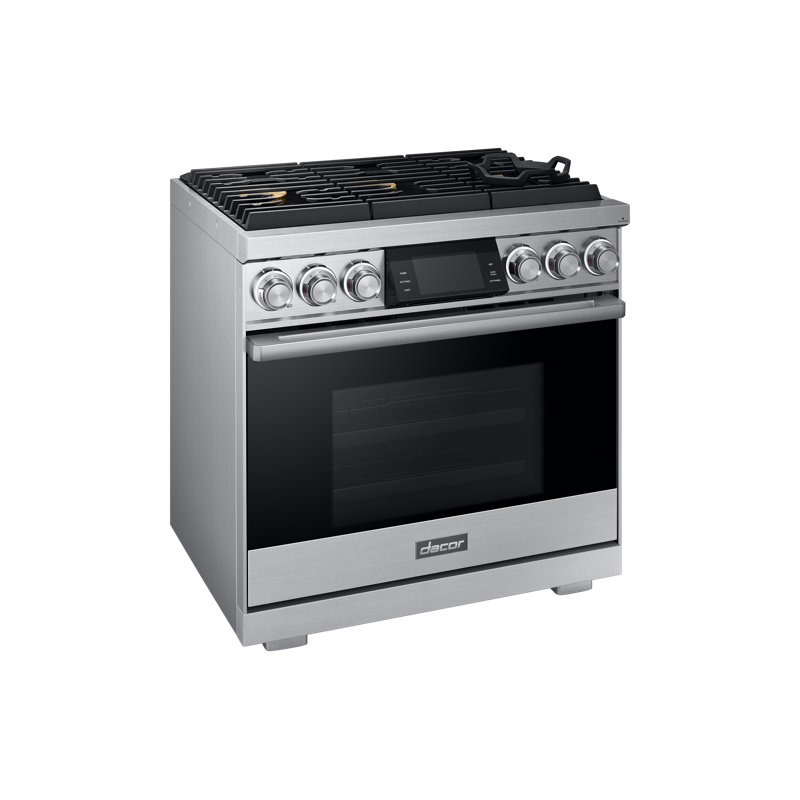 36" Pro-Range 6 Burners, Contemporary, NG/LP, Silver Stainless