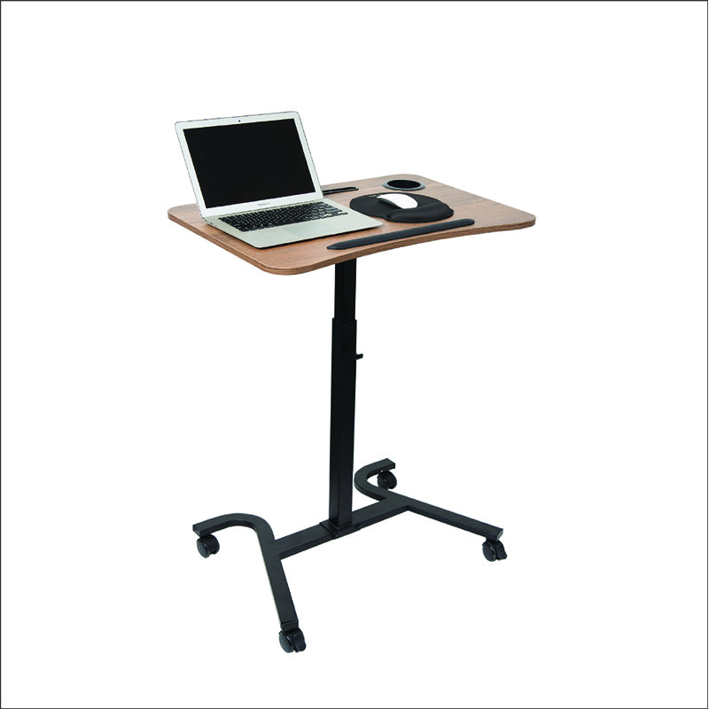 Bureau de jeu debout à hauteur ajustable Jennice, Chêne / noir