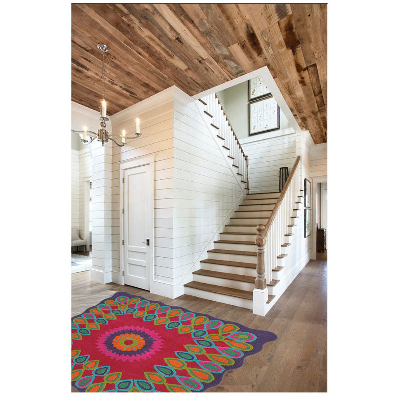 Ebright Hand Tufted Wool Indoor Rug, Square 4' x 4'