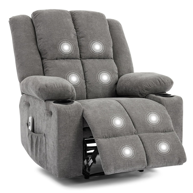 Fauteuil inclinable respirant en lin chauffant chauffant à 155 ° manuel, Mélange de lin gris, Gris