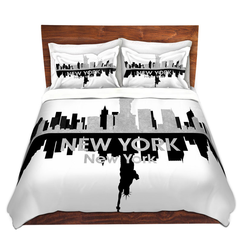 Ensemble de housse de couette new york new york city iv new york, Housse de couette pour grand lit et 2 taies décor