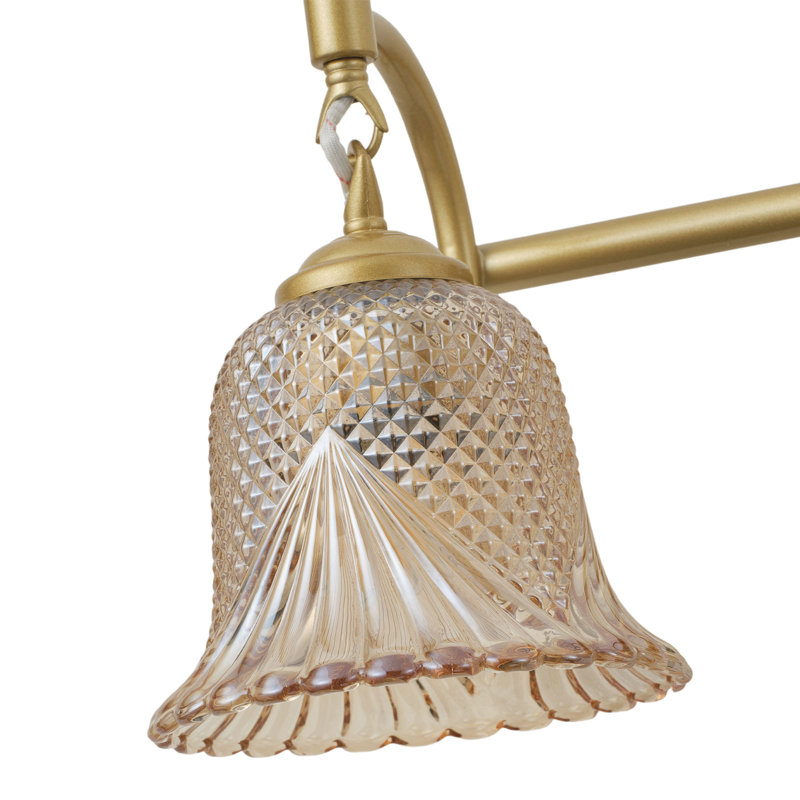 3-Lamp Gold Adjustable Glass Vanity Light