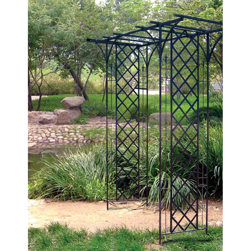 193cm W x 66cm D Arbour in Black