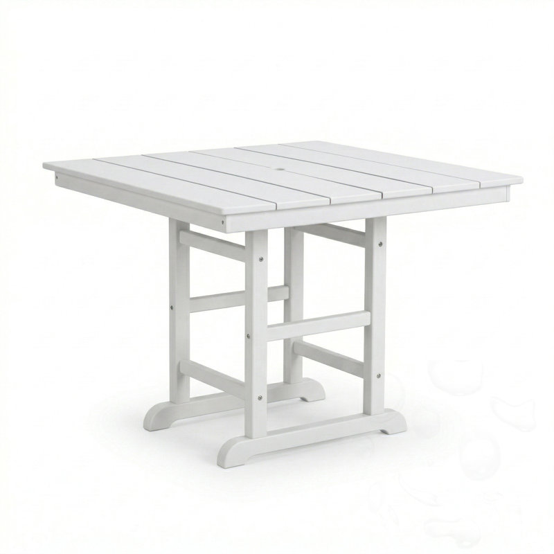 Table de patio pliante carrée, White