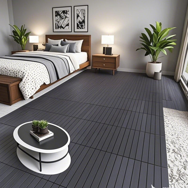 24pcs 2FT Patio Deck Tiles, Black