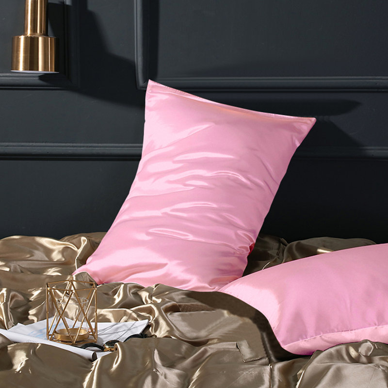 Taie d'oreiller en microfibre / polyester de couleur unie , Très grand, Rose