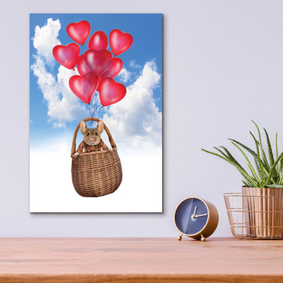  «Valentine Mouse» par John Hovenstine, art mural en verre acrylique, 12 po x 16 po