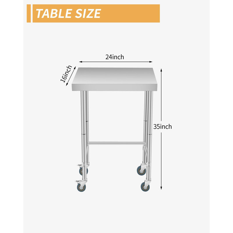 40.5cm W Stainless Steel Top Workbench