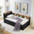 Upholstery Velvet Day Bed With Storage Headboard And Wireless Charging, Multi-Functional Daybed With Two Storage Drawers & LED Lights-211290312