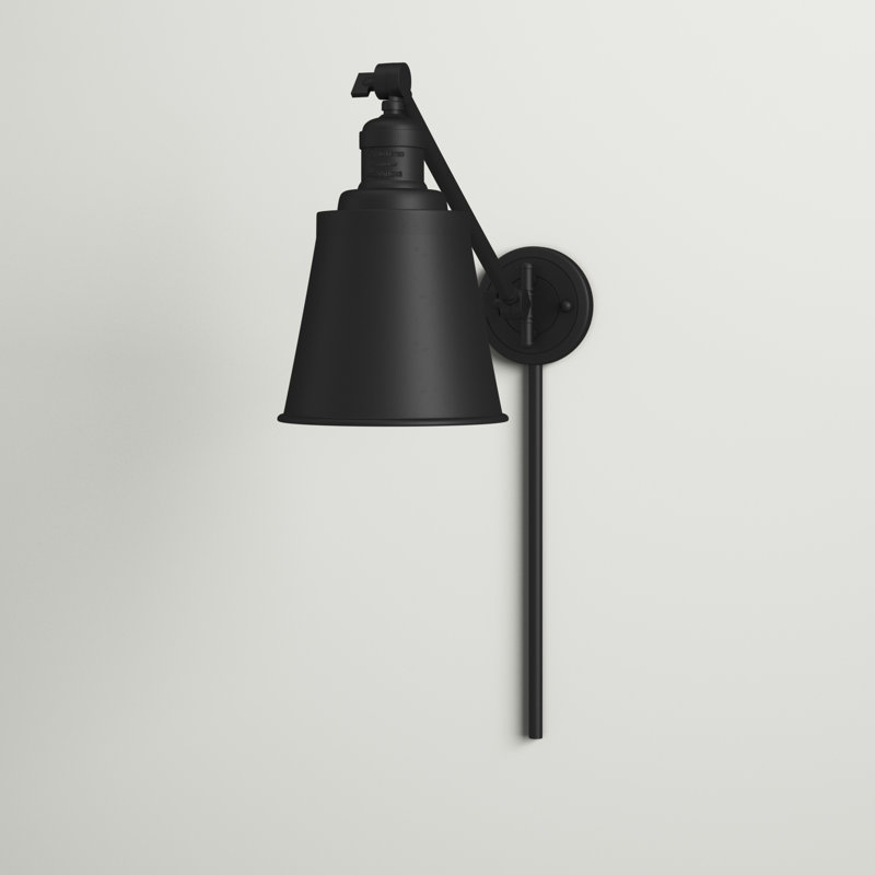 Lampe murale avec bras pivotant à 1 lumière Lavender Hill, DEL, Noir mat