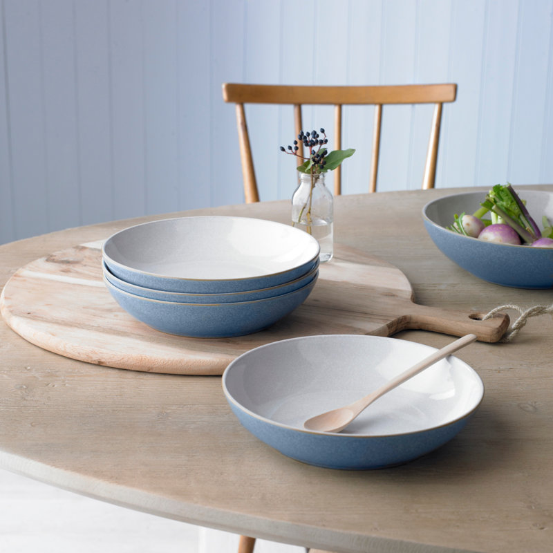 Natural Canvas 35.5 oz. Denby Pasta Bowls, Blue