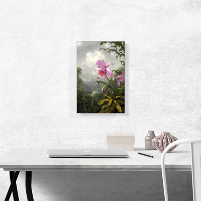 " Hummingbird Perched On The Orchid Plant 1901 " by Martin Johnson Heade Painting Print