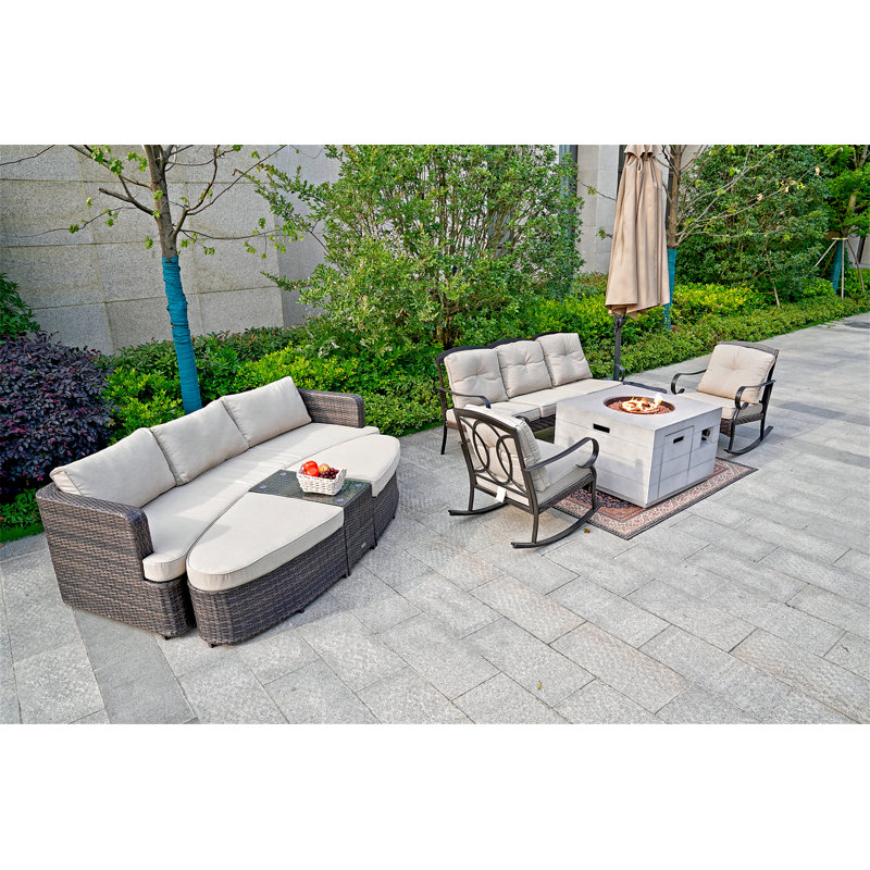 Ensemble de conversation modulaire avec coussins 4 pièces Dannilyn