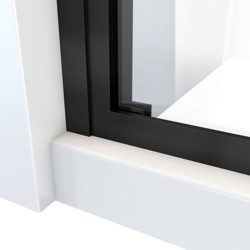 Duet Plus 50" - 54" W x 72" H Double Sliding Semi-Frameless Shower Door, Matte Black