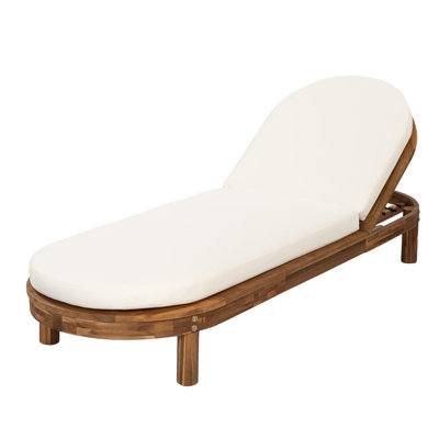 Acacia Wood Outdoor Chaise Lounge Chairs with 6 Position Adjustable Backrests