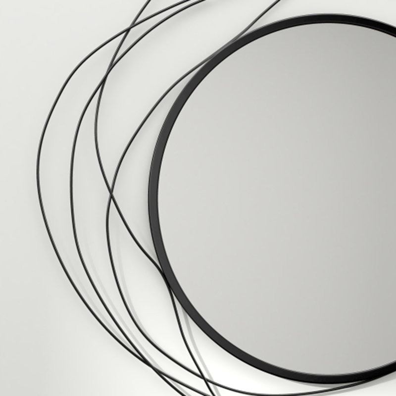 Wall Art Modern Mirror, Black