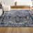 Lawton Modern Persian Vintage Medallion Light Gray/Navy Rug-429792500