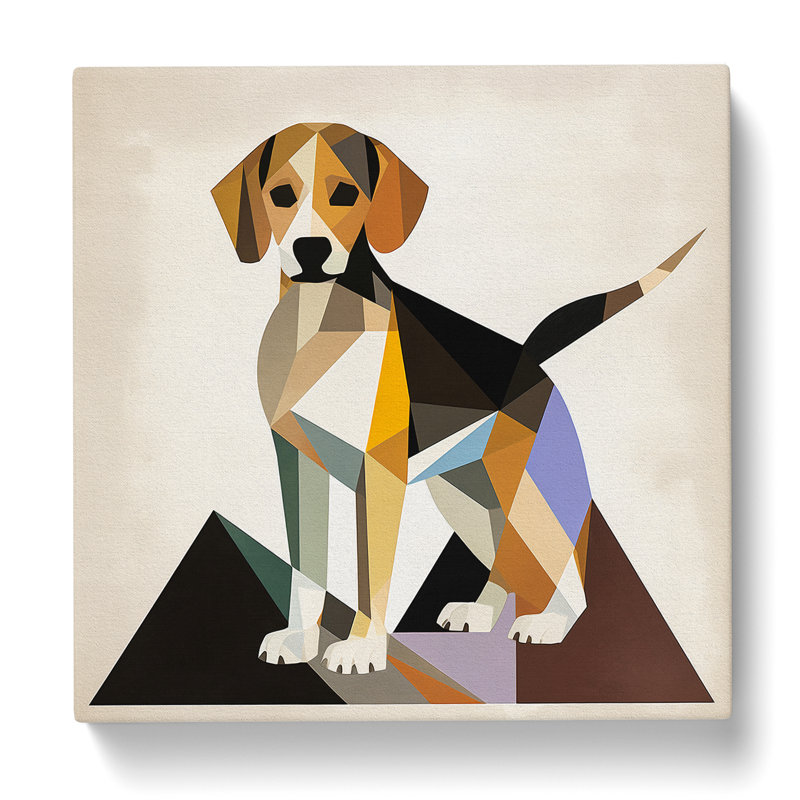 Beagle Suprematism No.3 - Wrapped Canvas - Framed Print, 35cm H x 35cm W x 3cm D