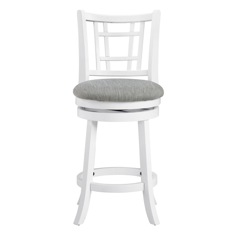 24" Swivel Stool -, Gray Seat/White Frame