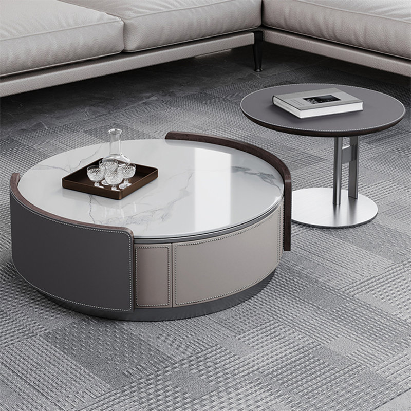 Table basse ronde, H 11,8 po x L 35,4 po x l 35,4 po