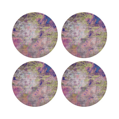 Impressionism Vegan Leather Round Placemats