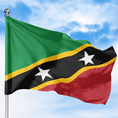 Drapeau extérieur Saint-Kitts-et-Nevis (5 x 8 pi) par - Durable, polyester résistant à la décoloration, à double couture, œillets en laiton - Drapeau des Caraïbes imprimé HD - Fabriqué aux États-Unis