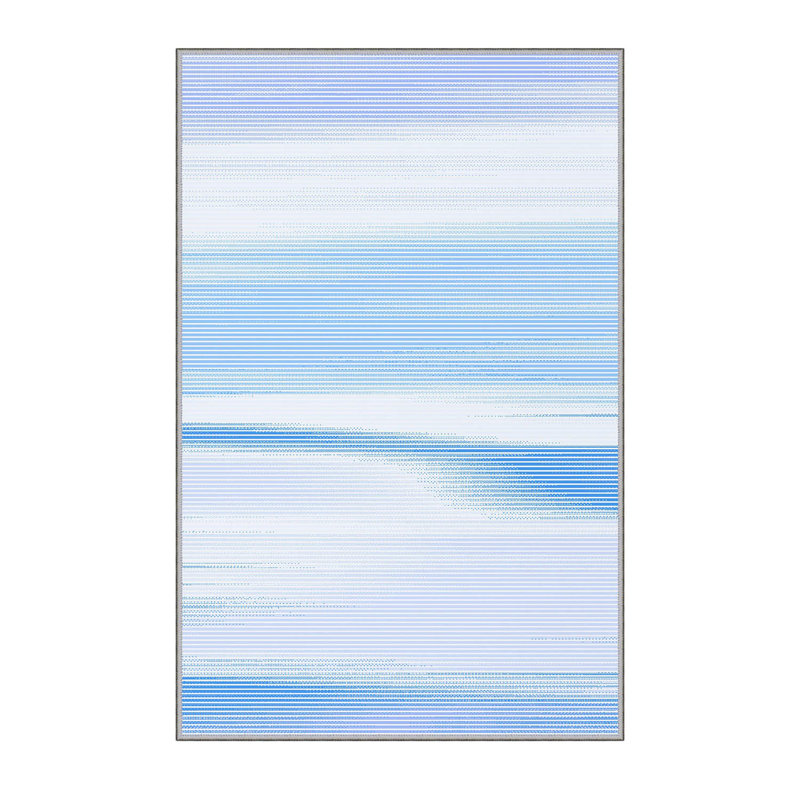 Tapis bleu tissé à la machine Debie, Rectangle 2 pi 7 po x 4 pi 11 po