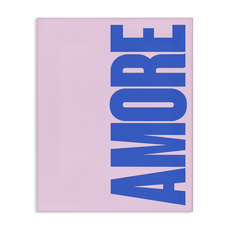  Art mural bleu et rose sur toile Amor par House of Lulu, H 40 po x l 30 po