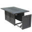 Foyer de table rectangulaire en aluminium 50 x 32 po avec verre et couvercle