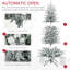 Grand arbre de Noël artificiel pré-éclairé avec 636 branches enneigées, 250 lumières claires jaunes chaudes, ouverture automatique, ampoule supplémentaire