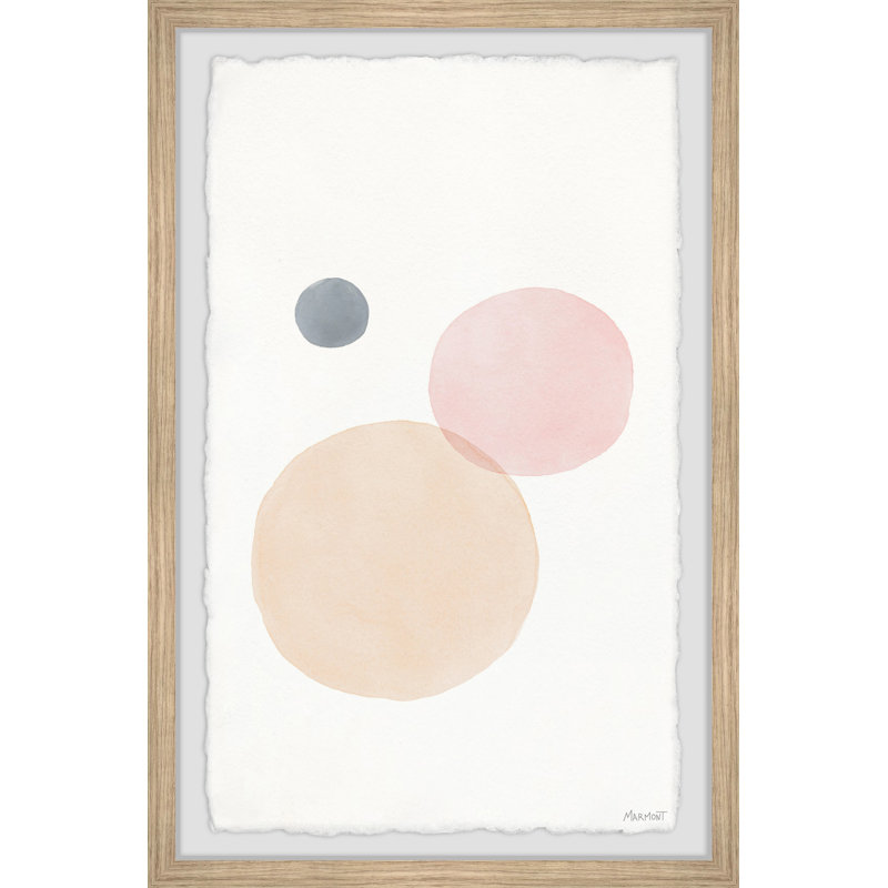 Little Grey Dot - Single Picture Frame Painting, 91cm H x 61cm W x 3.81cm D