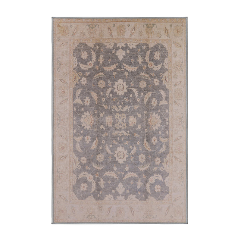 Tapis oriental bleu / beige Nis, Rectangle 6 pi x 9 pi
