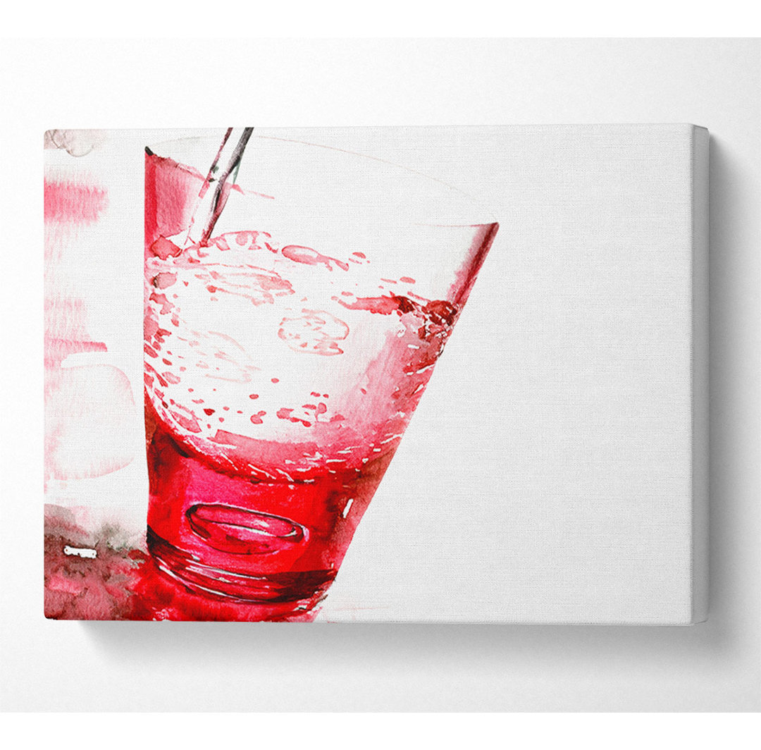 Rosa Glas Wasser - Leinwanddrucke auf Leinwand